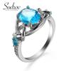 SODROV винтажные ювелирные изделия с кристаллами, кольца с синим цирконом для женщин