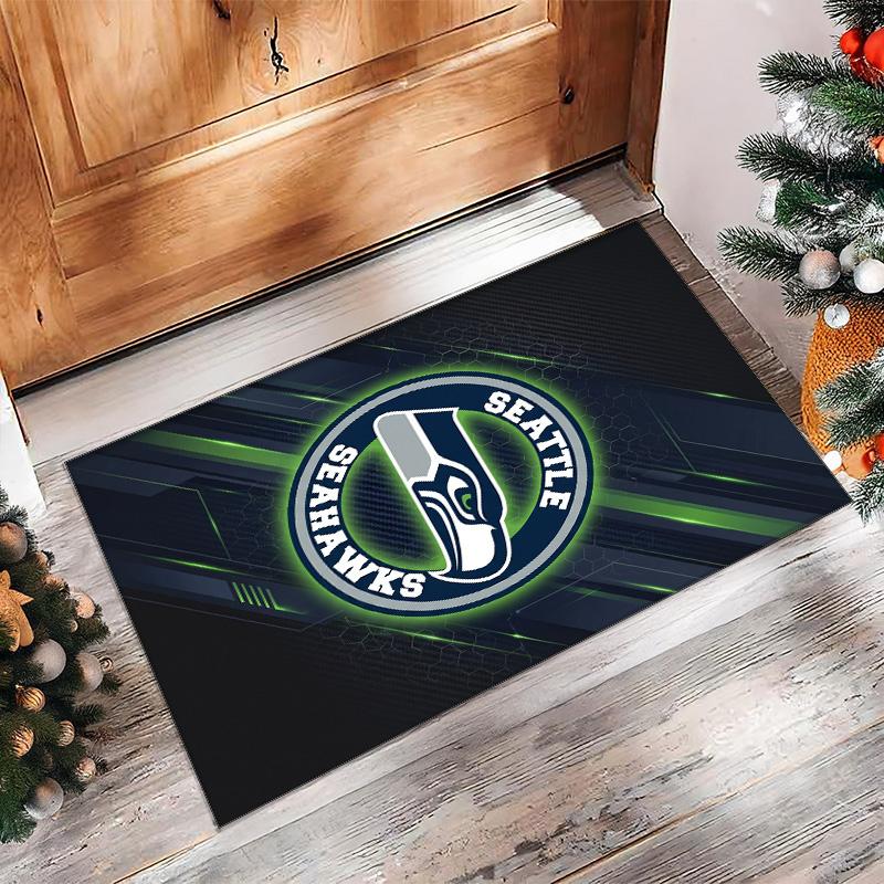 Seattle Seahawks Crystal Velvet Carpet Soft Anti?Slip Floor Mat Comfortable Home Living Room Bedroom Decor Rug