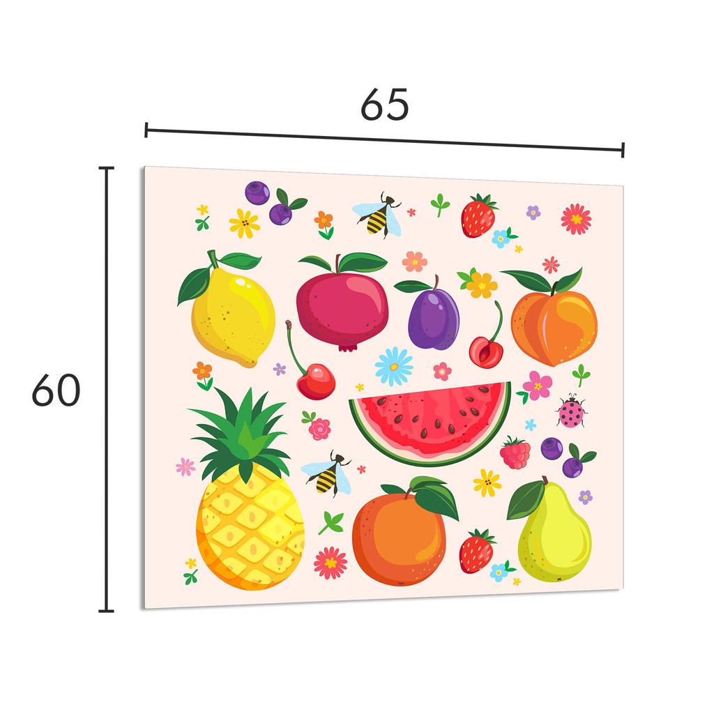 PANEL SZKLANY DO KUCHNI 65x60 Owoce