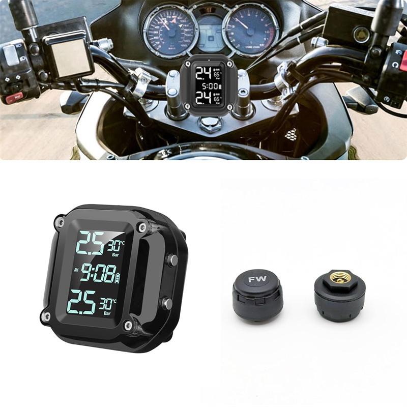 M5 Мотоциклетная TPMS Беспроводная Мотоциклетная Система Контроля Давления в Шинах с 2 Внешними Датчиками 5 Способов Оповещения