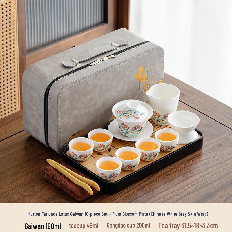 Elegant White Porcelain Kung Fu Tea Set