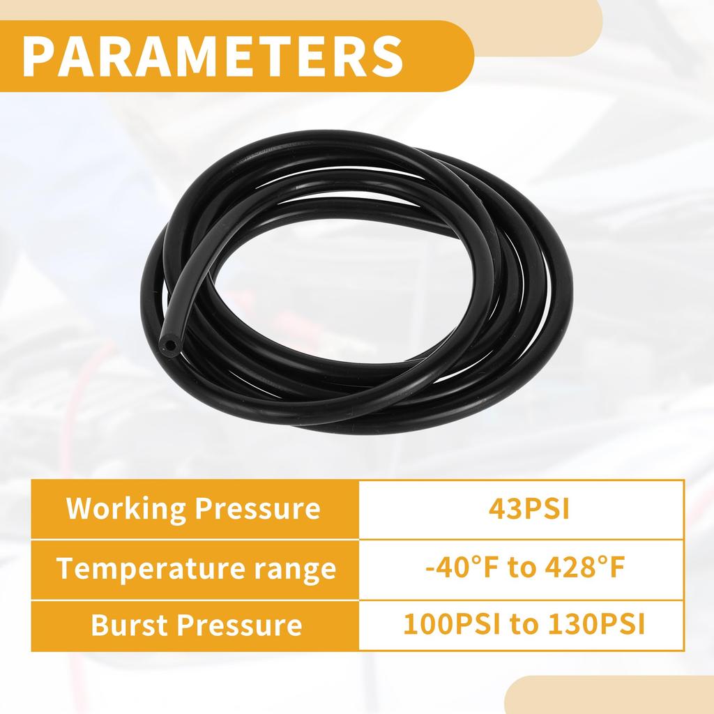 Partuto 1 шт. Максимальное давление 130 фунтов на кв. дюйм Универсальный силиконовый вакуумный шланг для трубки Автомобиль Авто Вакуумная линия