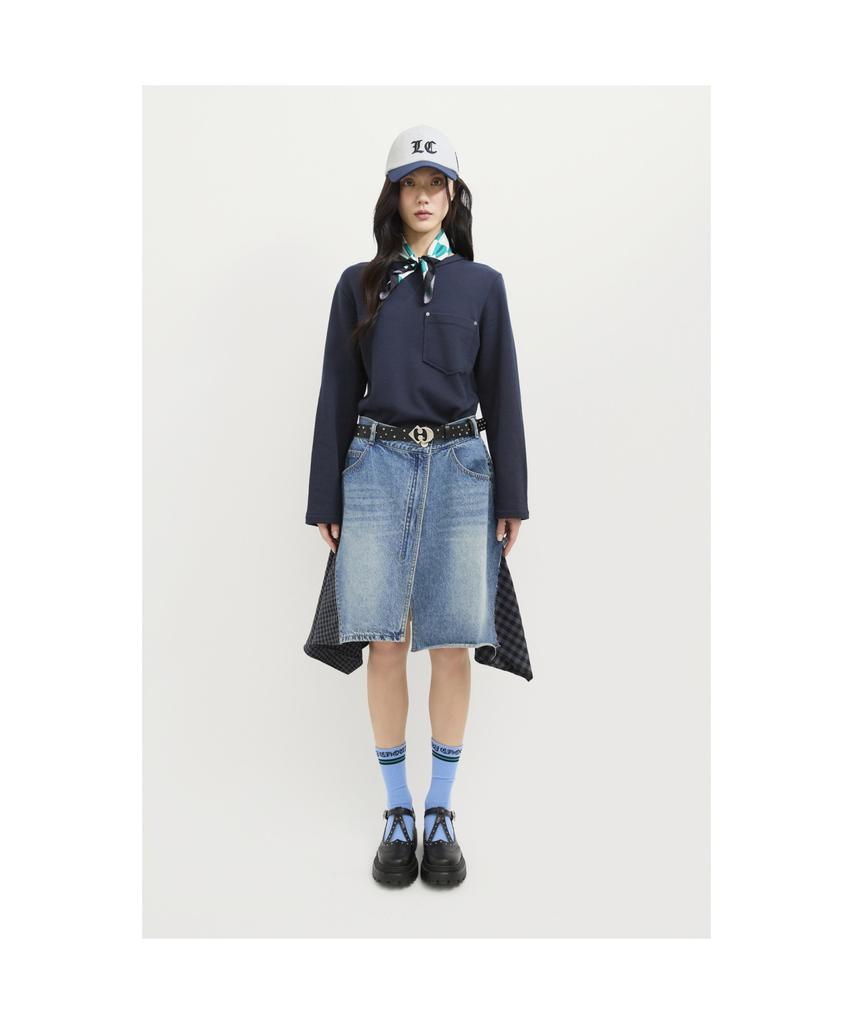 LUCKY CHOUETTE Jersey Mix Denim Dress (Multi Color) Lfpds25170Xxx