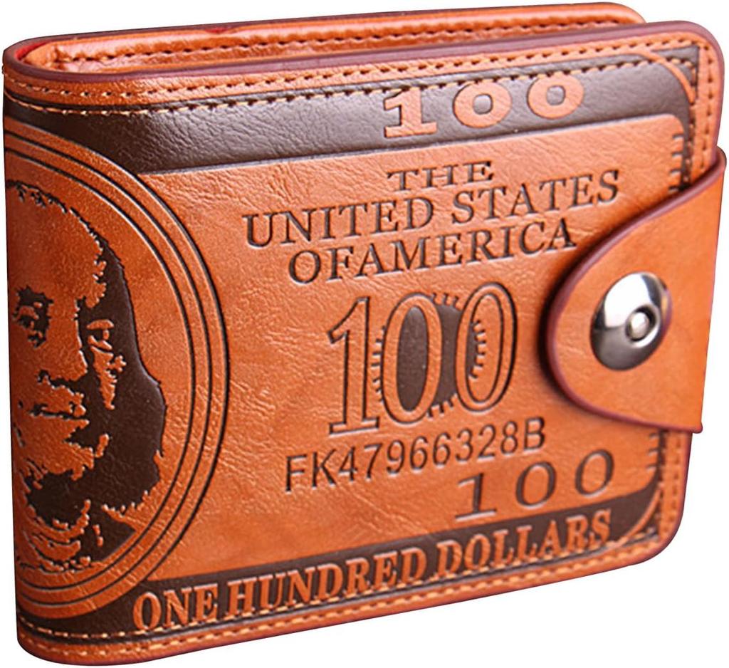 Мужские кошельки с узором на 100 долларов США, мужской кожаный кошелек, держатель для карточек, модный кошелек большой емкости, сумка-кошелек