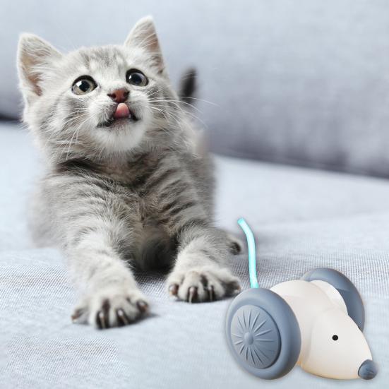 Электрическая мышь кошка интерактивная игрушка умная мышь кошка со светодиодным хвостом стимулируется