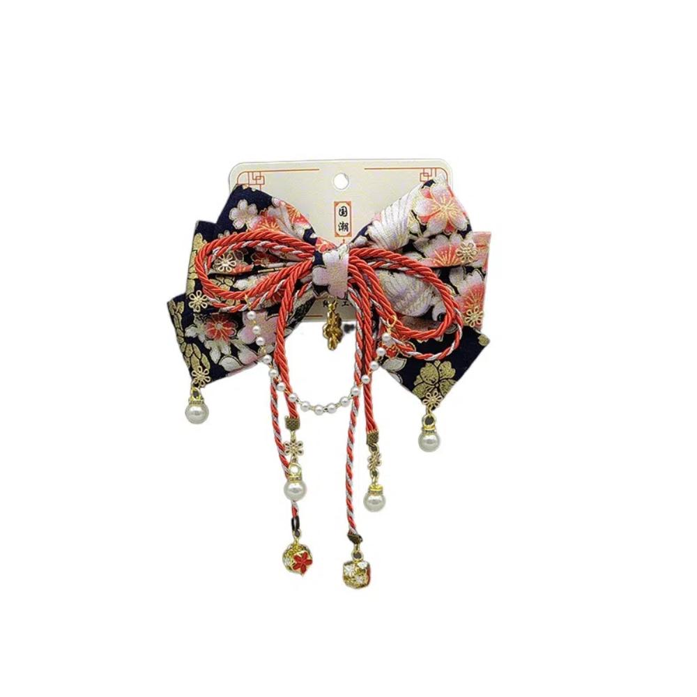 Japanese Style Kimono Barrettes Sweet Bowknot Hair Clip Creative Side Clip  Girl