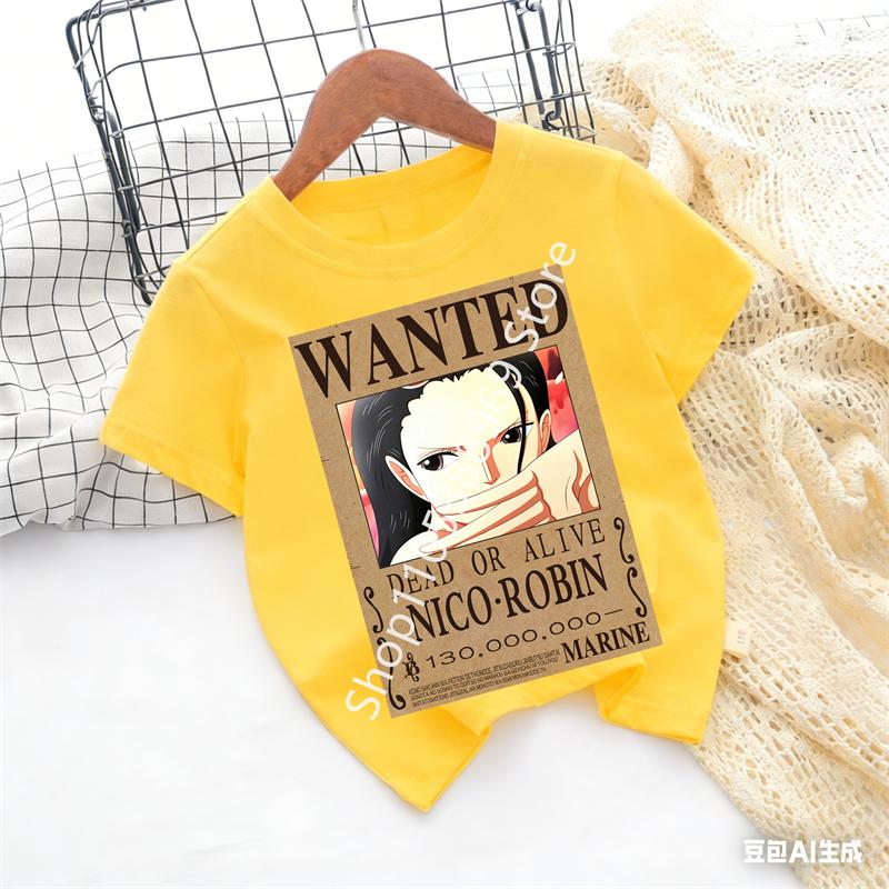 Cute Chopper Cartoon Print Kids TShirt Adorable Anime Character Design Childrens Short Sleeve Tee Perfect for Litt