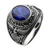[Figmart] army college ring Blue synthetic stone [Silver 925 silver accessories] fr0298 No. 29