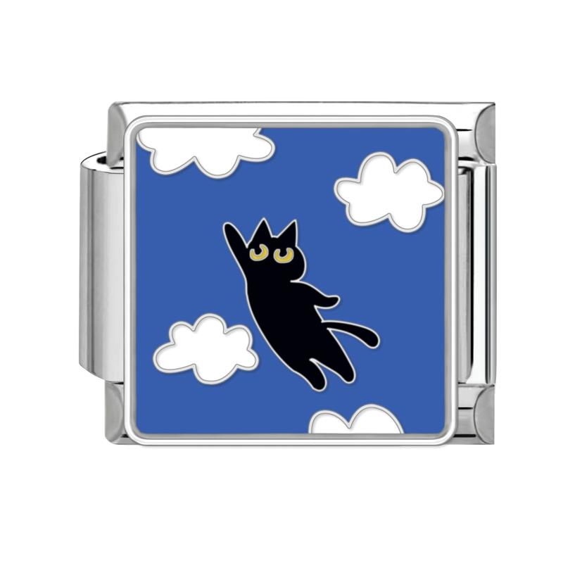 Синяя Ночь Звездное Небо Луна Звезда Кошки Собака Сердце Бабочка Итальянские Шармы-Звенья Подходят для 9мм Браслета из Нержавеющей Стали Женщины DIY Изготовление