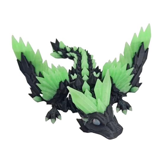 3D Printed Dragon Figurine Glow-in-the-dark Flying Dragon Fidget Toy with Movable Joints Luminous Articulated Dragon Decoration Ornament