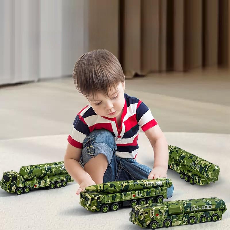 Boys Alloy Military Vehicle Model With Inertia Drive For Action Play