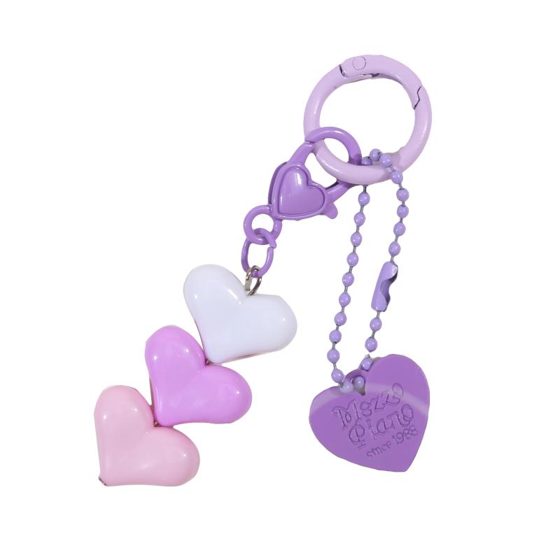 Lovely Adorable Heart Charm Key Chain Purse Pendant Handbag Backpack Keychain Decoration Girls Women Gift