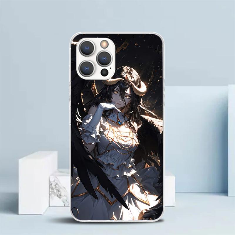 Чехол для телефона с аниме-персонажем Альбедо из Overlord для IPhone 16 17 Air 16E 15 14 Plus 13 Mini 12 11 Pro Max 7 8 + SE 2020 Мягкий ТПУ Задняя крышка 16