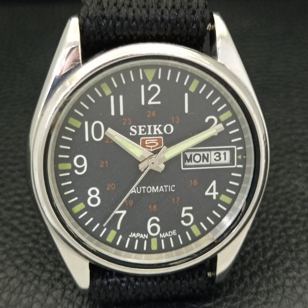 АВТОМАТИЧЕСКИЕ 6309A ВИНТАЖНЫЕ SEIKO 5 ЯПОНИЯ МУЖСКИЕ ЧАСЫ С ЧЕРНЫМ ЦИФЕРБЛАТОМ a701470-5