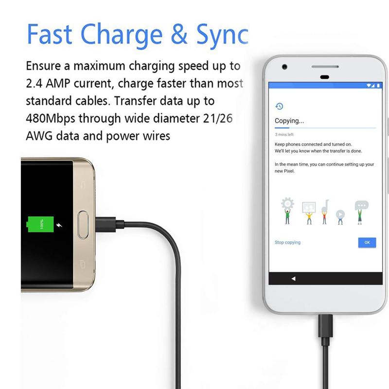 Micro USB Cable Android Charger Cable Fast Charging Cable Cord for Samsung Galaxy S7 S6 Edge J3 J7 Note 5 4 Xbox Kindle Fire PS4