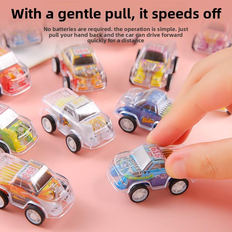 Inertial Simulation Mini Transparent Double Layer Graffiti Car Children Toy