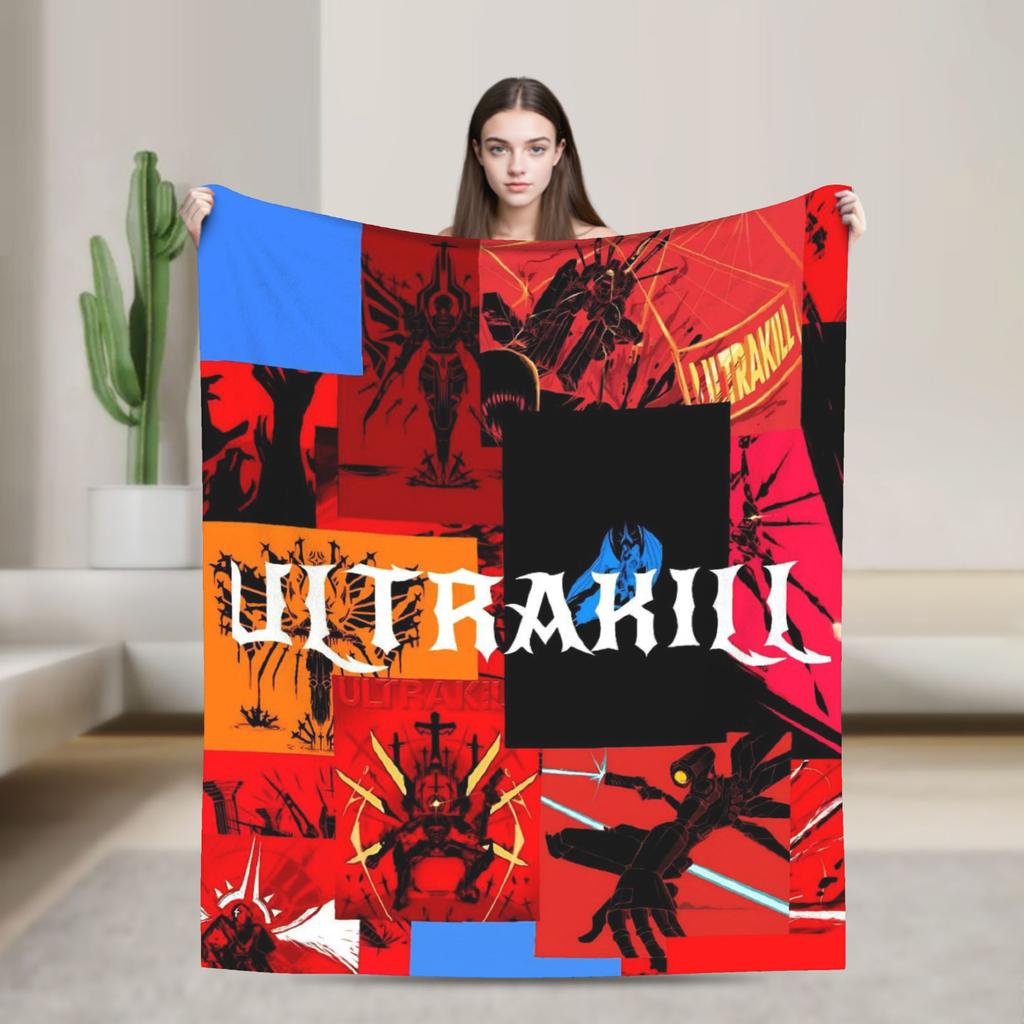 Плед Ultrakill Gabriel Мягкий Теплый Пушистый Плюшевый Плед-Покрывало Для Дивана Кресла Декоративное Фланелевое Покрывало на Кровать