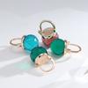 Fashion Golden Glass Ball Drop Earrings Hang Ear Football Cut Emeral Red Crystal Hoop Earrings Party Sparkling Jewelry ARI