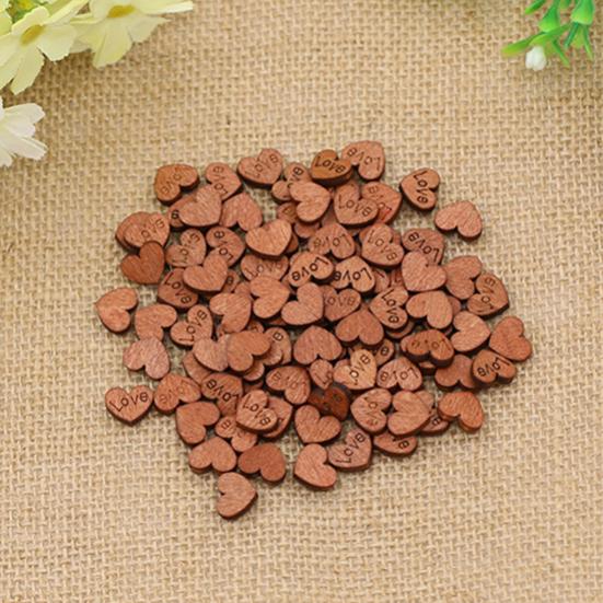 100Pcs/Lot Love Heart Shape Wood Sewing Appointment Wedding Decoration Buttons