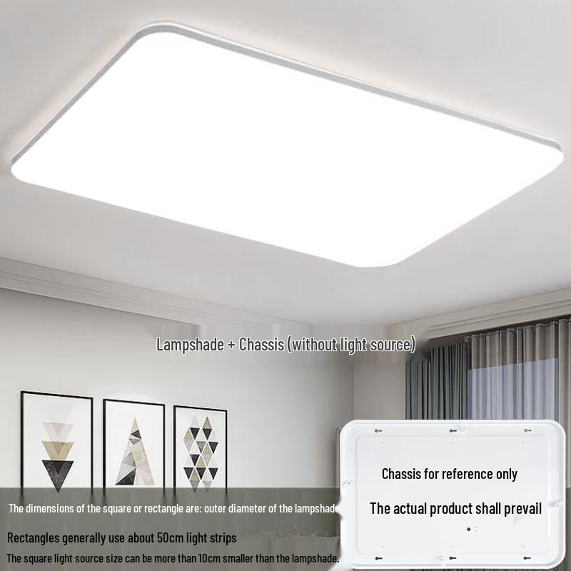 Акриловый квадратный и круглый плафон для потолочного светильника с шасси, без светильника в комплекте, бесплатная доставка