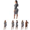 Fashion Womens Winter Women Long Sleeve Dress Slim Fit Sexy Dress Vneck