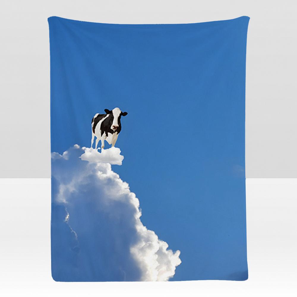 Animal CCow Throw Soft Flannel Blanket for Bed Bedroom Sofa Picnic Throw Skinfriendly Breathable Gift Cover