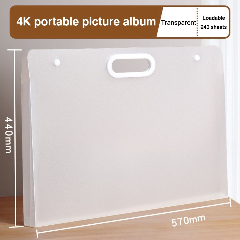 Portable File Folder High Quality 4K/8K/16K Waterproof Drawing Paper Collection Book A2/A3/A4 Picture Album School Office