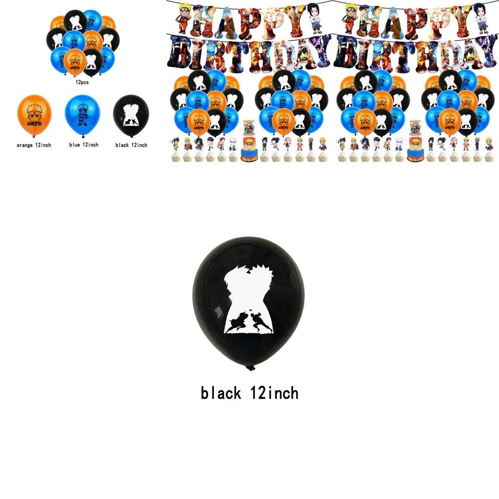 Наруто Ниндзя Принадлежности для дня рождения Украсьте разноцветными шарами, вымпелами и топперами для торта