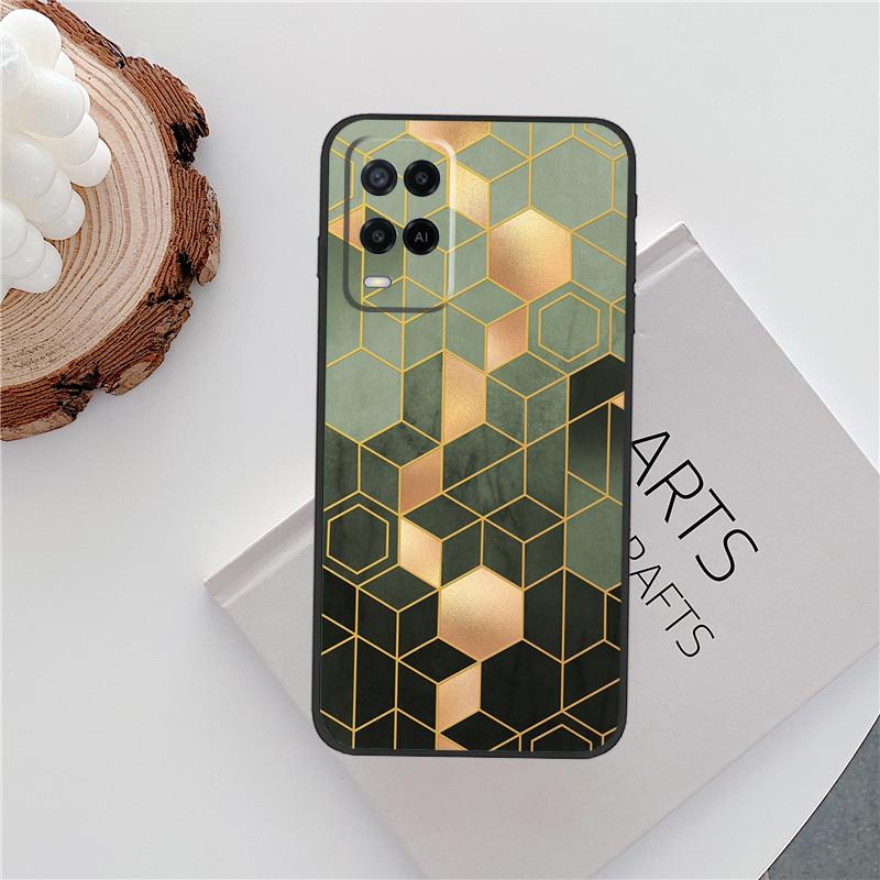 Мраморный Геометрический Арт Чехол Для Oppo A96 A58 A18 A38 A78 A98 A17 A77 A80 A40 A60 A16 A76 A74 A94 A54 A15 A57S Чехол
