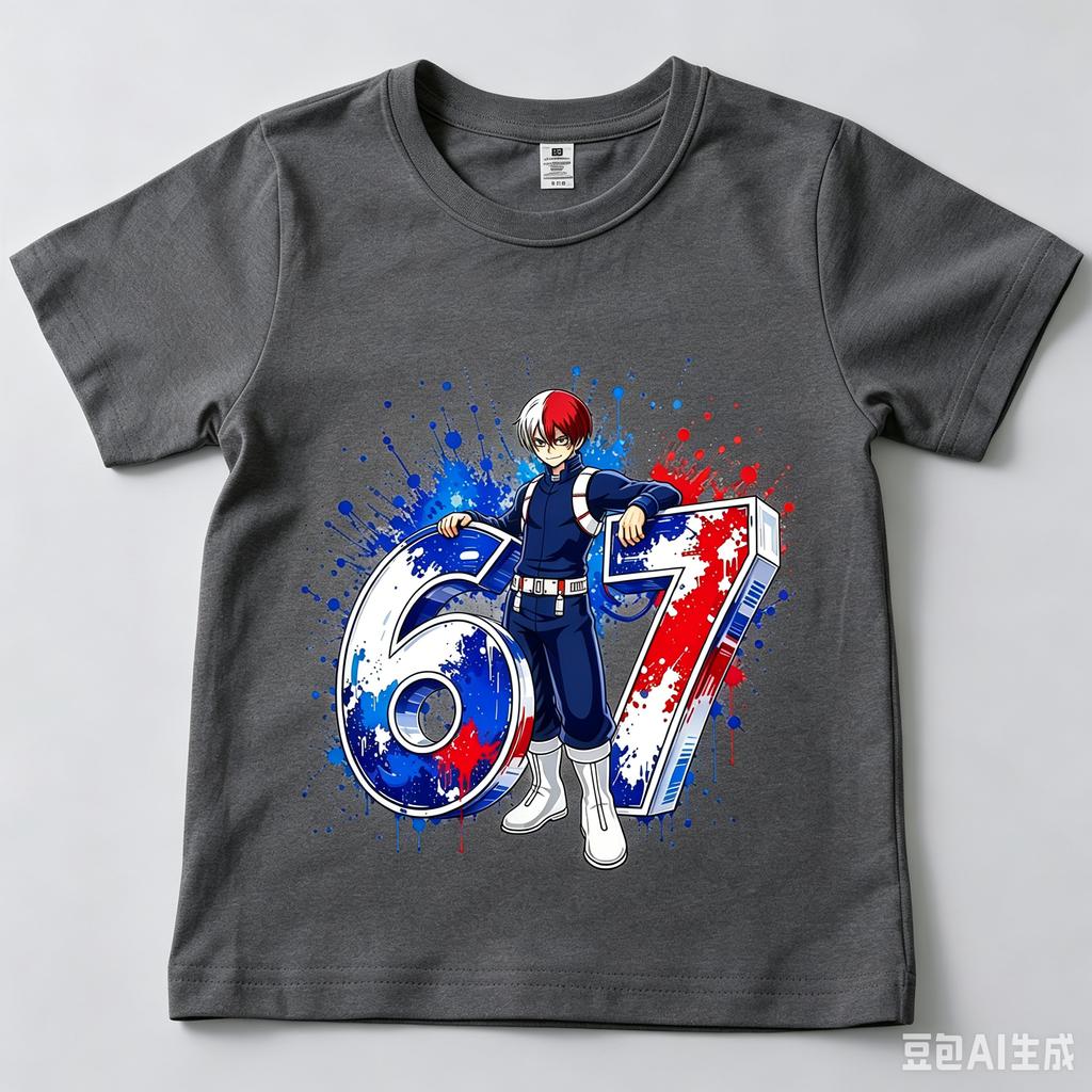 My Hero Academia Shoto Todoroki 67 Printed Kids Cotton T Shirt Casual Daily Wear for Children and Teen Boys Girls