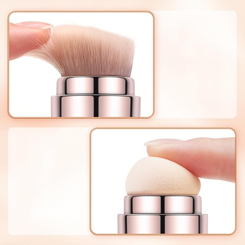 Four-In-One Dual-Head Multi-Use Makeup Brush With 4 Brush Heads, Suitable For Eye Makeup, Lip Makeup, Foundation, And Powder Application. The Gold