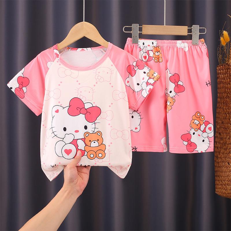 Southeast Asia Kids' Demon Slayer Pajamas: Long Sleeve & Pants Set for Girls