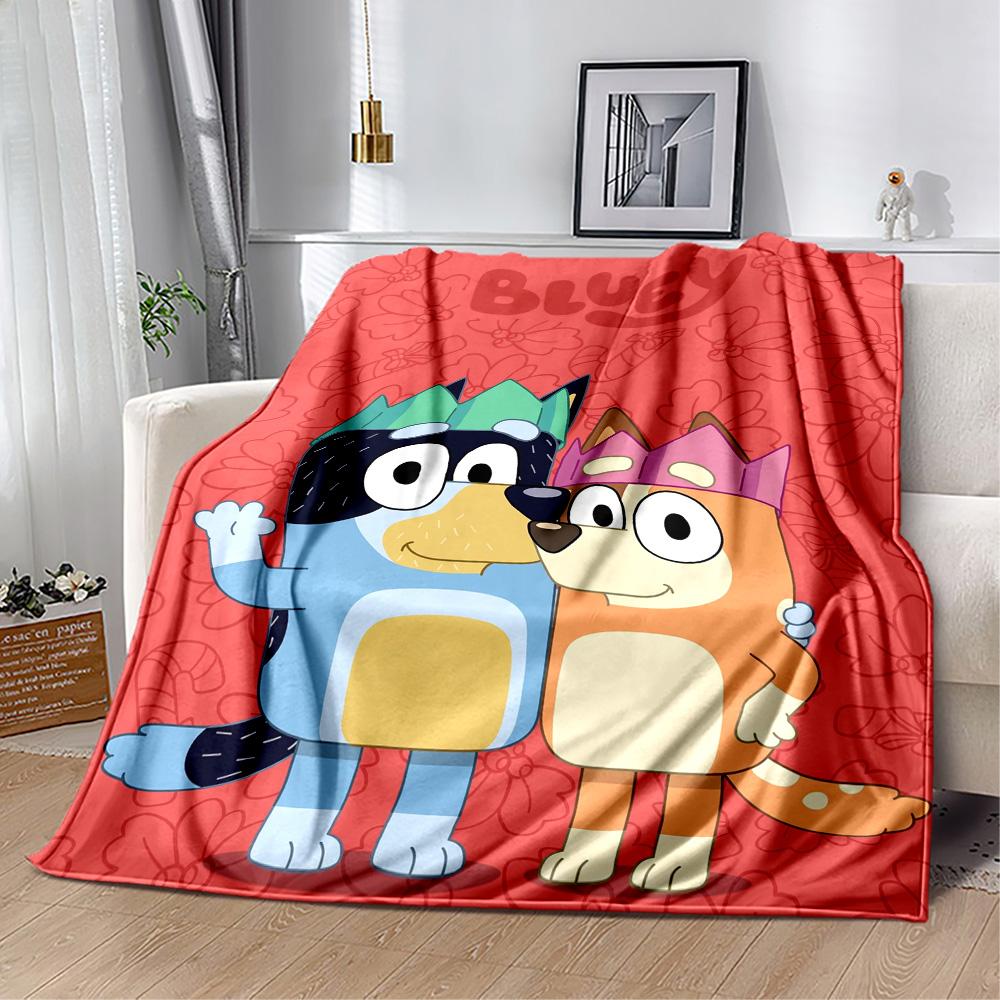 Bluey Bingo Adventure Blanket Soft Warm Cozy Perfect for Couch Livingroom Office for All Occasions Digital Print Birthday Christmas Gift Blanket