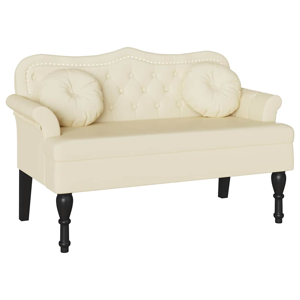 Chesterfield Bench Cream 120.5 x 65 x 75 cm Artificial Leather