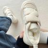 Хлопковая обувь женская 2025 зима новый стиль обувь-хлебцы с плюшевой подкладкой хлопковая обувь на липучке на толстой подошве обувь для скейтборда