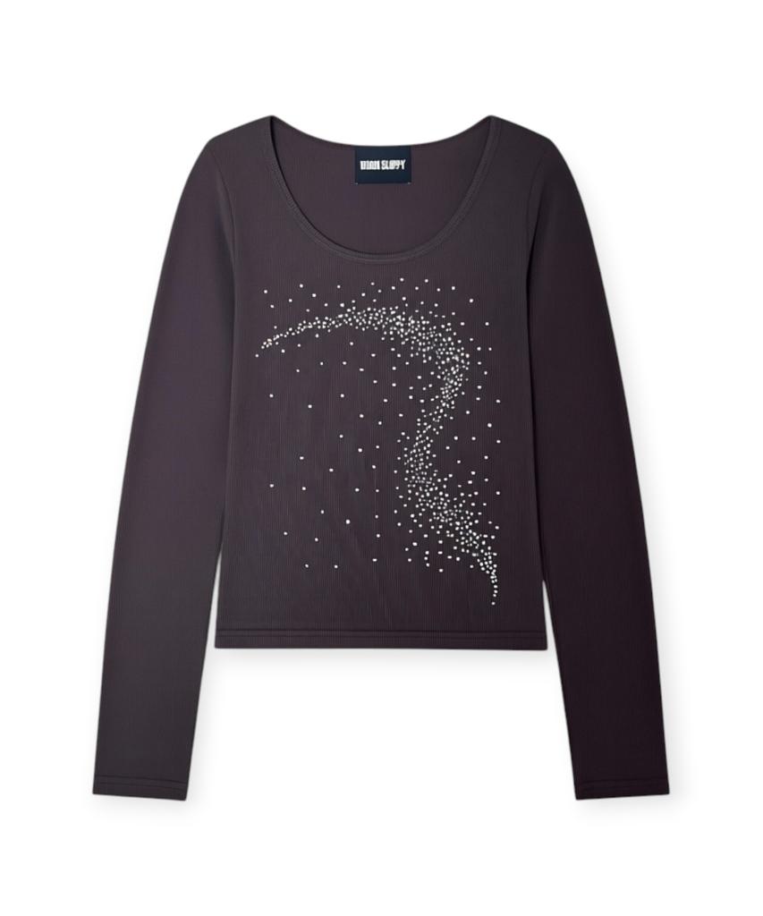 BORN SLIPPY Future Wave Rib Long Sleeve Tee (Brown)