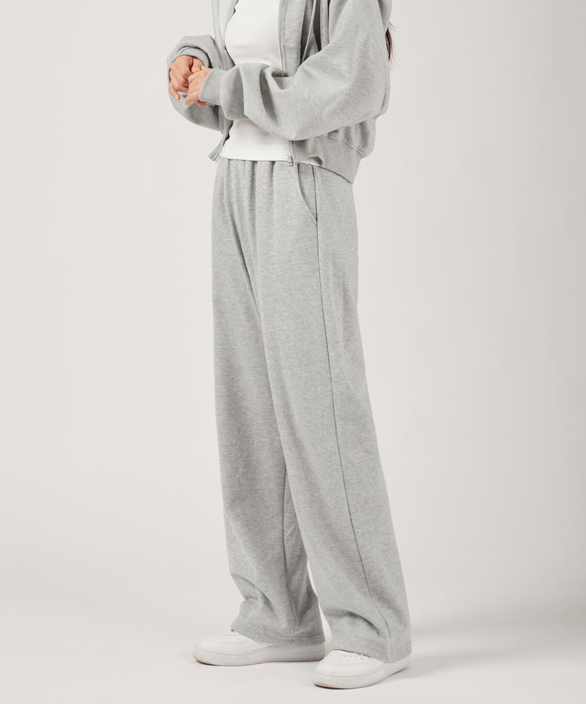 TOPBOY Women'S Straight Elastic Sweatpants Melange