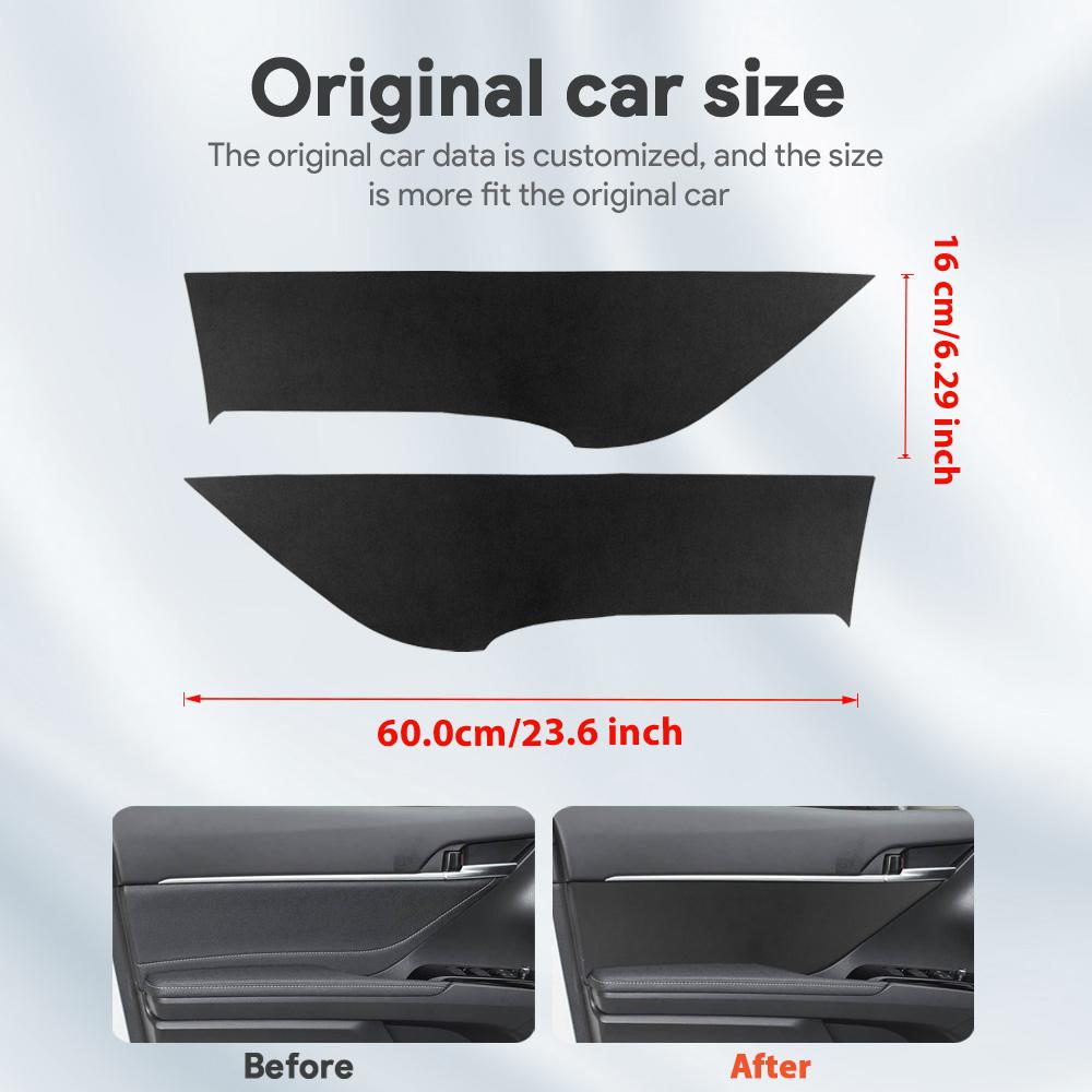 Верхняя отделка из замши LHD RHD Наклейка для Toyota Camry XV70 2018 2019 2020 2021 2022 2023 2024 Передняя панель двери Внутренние аксессуары