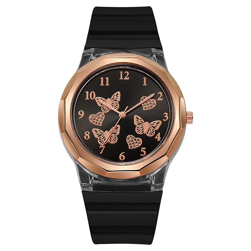 Новые Модные Студенческие Желейные Часы Для Женщин Модные Силиконовые Кварцевые Часы с Бабочкой Оптом От Производителя