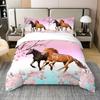 Постельное белье Скачущая лошадь 3D цифровая печать Пододеяльник Наволочка Набор из трех предметов, На заказ