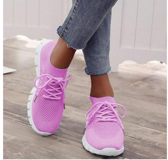 Женские кроссовки больших размеров из дышащего материала Flyknit - Коллекция весна/осень 2021