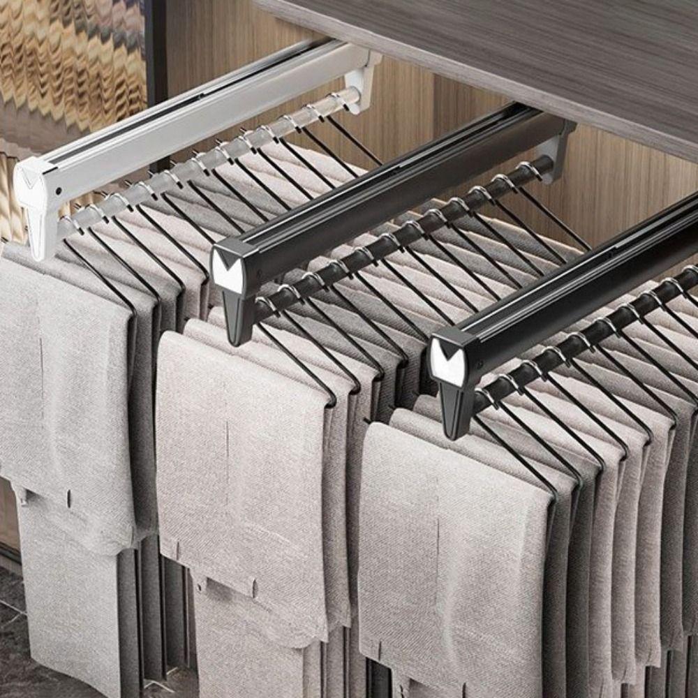 Aluminum Alloy Clothes Storage Rod Foldable Space Saving Extendable Hanging Multifunctional Extendable Drying Storage Rack
