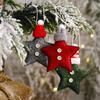 Lovely Handmade Crafts Knitted Hat Xmas Ornaments Hanging Pendant Christmas Tree Decoration Stars