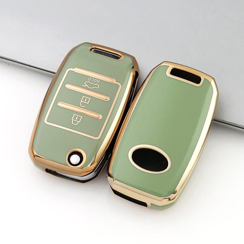 3 кнопки дистанционного держателя брелока для KIA Sid Rio Soul Sportage Ceed Sorento Cerato K2 K3 K4 K5 мягкий TPU складной чехол для автомобильного ключа