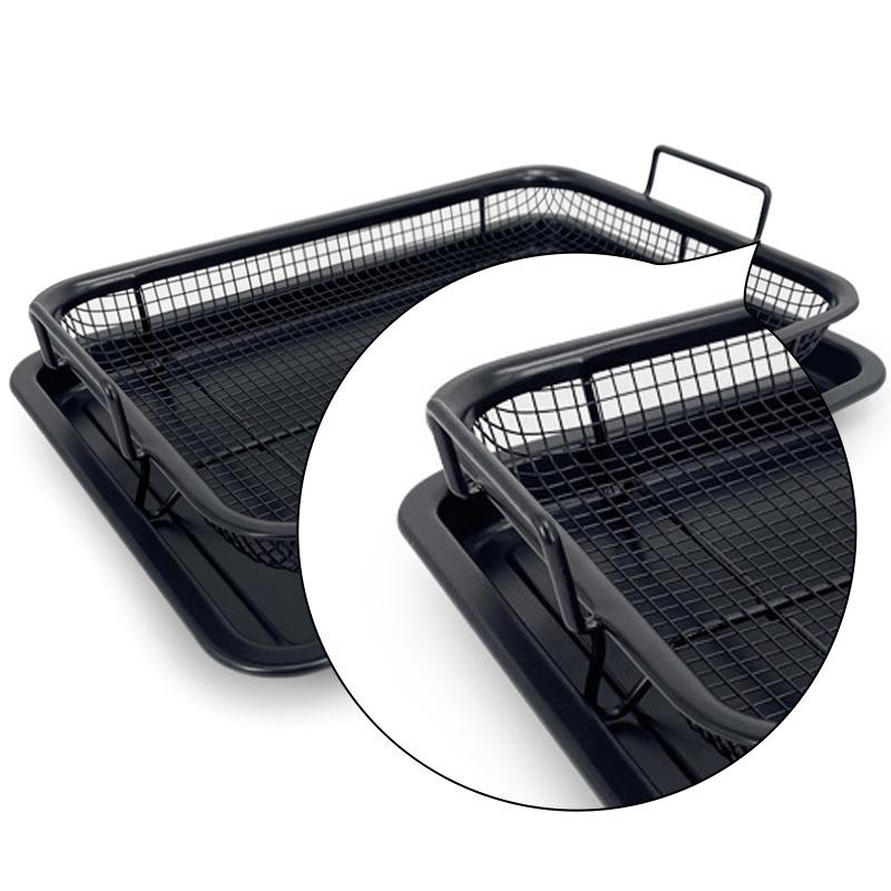 Baking Tray Oil Frying Baking Pan Stainless Steel Non-Stick Chips Basket Baking Dish Grill Mesh Square Frying Colander