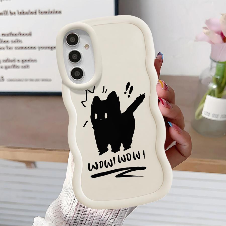 Мультяшный чехол с черным котом для Samsung Galaxy A52 A14 A15 A12 A16 A11 A21s A13 Мягкий чехол для телефона A06 A23 A03 A05 A33 A53 A04 A22