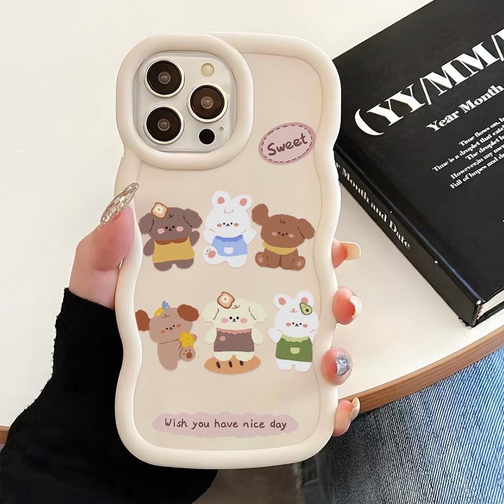 Чехлы для мобильных телефонов iPhone 11 13 XR 15 Pro Max 12 14 Pro Max Чехол для iPhone 16 7 Plus 8 Plus XS Max 15 Plus Macaron Cartoon Cute Anti-Drop Водонепроницаемый