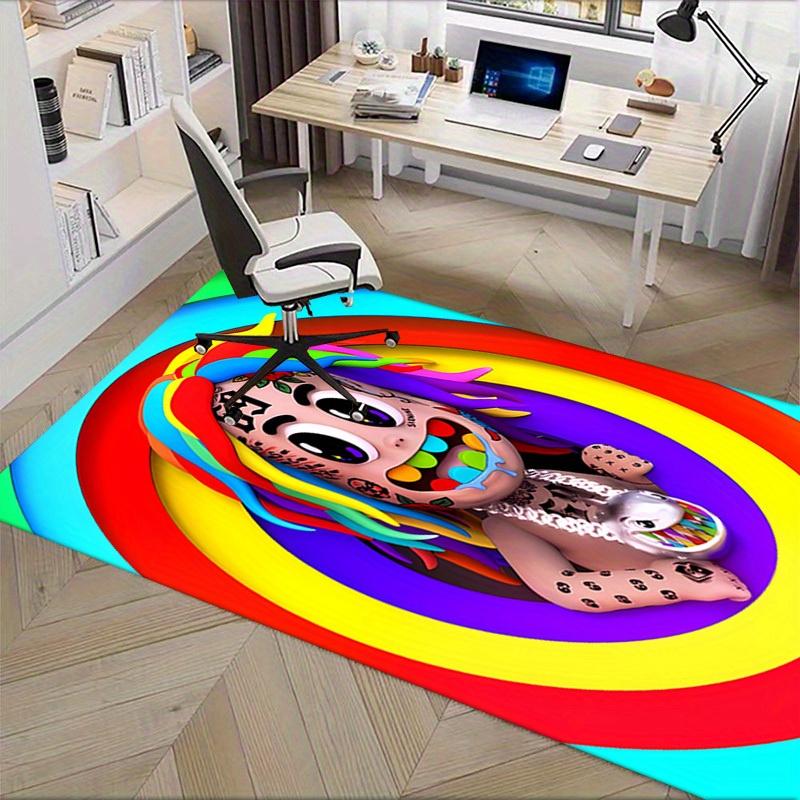 1 шт. 6ix9ine Tattle Tales Офисный ковер Мягкий полиэстер Нескользящий Машинная стирка Внутренний ковер Гостиная