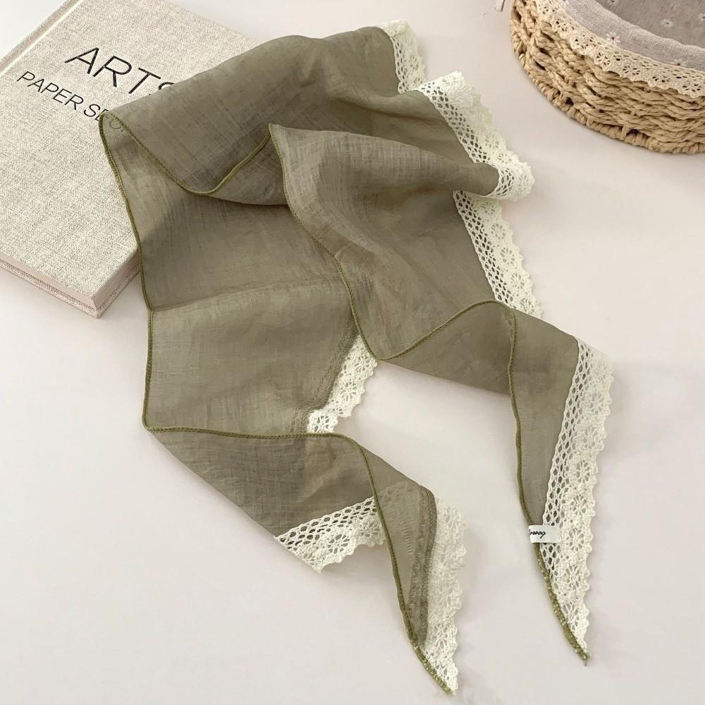Solid Shawl Wrap Ramie Neckerchief New Headscarf  Hair Accessories