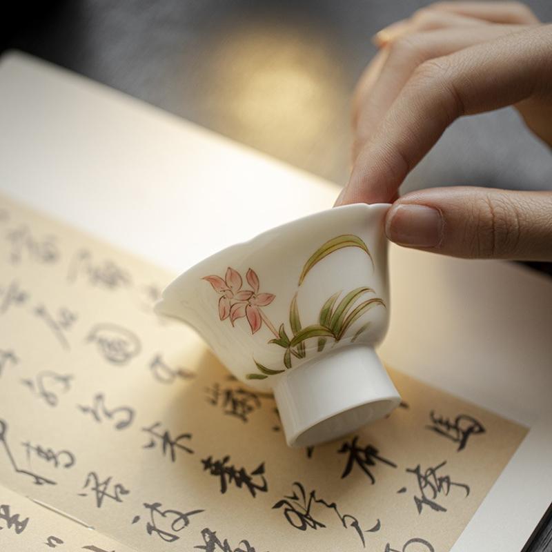 Керамические пиалы ручной работы, цветочные фарфоровые чайные чашки, ретро пиала тва, китайская чашка для кунг-фу, бытовая чайная посуда, посуда для напитков, мастер-пиала